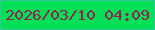文字の大きさ：2、枠の色：36c599、背景の色：03e057、文字の色：95224e 無料ブログパーツのブログ時計