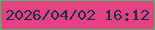 文字の大きさ：5、枠の色：36c76a、背景の色：e74184、文字の色：0a3448 無料ブログパーツのブログ時計