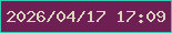 文字の大きさ：2、枠の色：36c9b4、背景の色：6e2055、文字の色：ddd4bf 無料ブログパーツのブログ時計