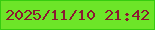 文字の大きさ：2、枠の色：36cc0f、背景の色：6de528、文字の色：8b1932 無料ブログパーツのブログ時計