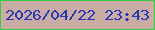 文字の大きさ：5、枠の色：36cd44、背景の色：c9aca3、文字の色：2b36b5 無料ブログパーツのブログ時計