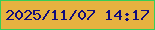 文字の大きさ：1、枠の色：36ce58、背景の色：e7b240、文字の色：120b7b 無料ブログパーツのブログ時計
