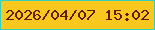 文字の大きさ：3、枠の色：36d0ba、背景の色：f9c81f、文字の色：621e04 無料ブログパーツのブログ時計