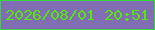 文字の大きさ：5、枠の色：36d33b、背景の色：806db3、文字の色：54e709 無料ブログパーツのブログ時計