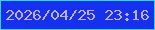 文字の大きさ：4、枠の色：36d3f8、背景の色：1631ed、文字の色：c2afe0 無料ブログパーツのブログ時計