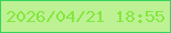 文字の大きさ：4、枠の色：36d45e、背景の色：bdf194、文字の色：84e73f 無料ブログパーツのブログ時計