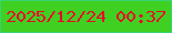 文字の大きさ：1、枠の色：36d472、背景の色：40d022、文字の色：e80929 無料ブログパーツのブログ時計