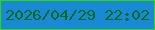 文字の大きさ：1、枠の色：36d503、背景の色：1789d5、文字の色：056b1f 無料ブログパーツのブログ時計