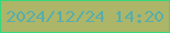 文字の大きさ：5、枠の色：36d77d、背景の色：adb569、文字の色：58adab 無料ブログパーツのブログ時計