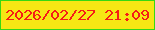 文字の大きさ：3、枠の色：36d813、背景の色：f6e714、文字の色：f51d16 無料ブログパーツのブログ時計