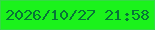 文字の大きさ：2、枠の色：36d945、背景の色：1bf21b、文字の色：067537 無料ブログパーツのブログ時計