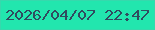 文字の大きさ：3、枠の色：36d9ad、背景の色：22e6ae、文字の色：304b5f 無料ブログパーツのブログ時計