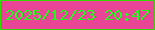 文字の大きさ：4、枠の色：36da01、背景の色：e84597、文字の色：1ffe1a 無料ブログパーツのブログ時計