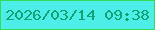 文字の大きさ：3、枠の色：36da59、背景の色：4dede8、文字の色：11a373 無料ブログパーツのブログ時計