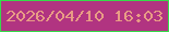文字の大きさ：3、枠の色：36db4a、背景の色：b13481、文字の色：e89c85 無料ブログパーツのブログ時計