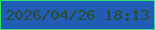 文字の大きさ：3、枠の色：36db7b、背景の色：205cb4、文字の色：2b4e2e 無料ブログパーツのブログ時計