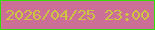 文字の大きさ：3、枠の色：36dc09、背景の色：cc6f97、文字の色：cdc541 無料ブログパーツのブログ時計