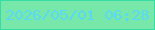 文字の大きさ：2、枠の色：36dda5、背景の色：77e8aa、文字の色：59d9f4 無料ブログパーツのブログ時計