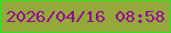 文字の大きさ：2、枠の色：36de20、背景の色：94a83b、文字の色：950794 無料ブログパーツのブログ時計