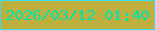 文字の大きさ：5、枠の色：36dfef、背景の色：bfaf3d、文字の色：00e4b1 無料ブログパーツのブログ時計