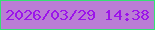 文字の大きさ：4、枠の色：36e074、背景の色：bb7dd5、文字の色：9b15e9 無料ブログパーツのブログ時計