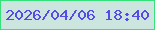 文字の大きさ：3、枠の色：36e07a、背景の色：cce5de、文字の色：564ae9 無料ブログパーツのブログ時計
