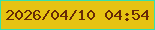 文字の大きさ：3、枠の色：36e1aa、背景の色：e6c312、文字の色：672a06 無料ブログパーツのブログ時計