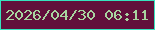 文字の大きさ：4、枠の色：36e3be、背景の色：61103b、文字の色：a7d59f 無料ブログパーツのブログ時計