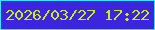 文字の大きさ：4、枠の色：36e3ff、背景の色：3b25de、文字の色：caec27 無料ブログパーツのブログ時計