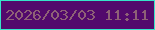 文字の大きさ：3、枠の色：36e4c9、背景の色：520a6c、文字の色：8e6176 無料ブログパーツのブログ時計