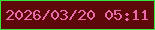 文字の大きさ：3、枠の色：36e73e、背景の色：5d0909、文字の色：ea6caa 無料ブログパーツのブログ時計