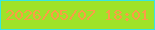 文字の大きさ：4、枠の色：36e7e1、背景の色：9fe329、文字の色：fb9d46 無料ブログパーツのブログ時計