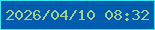 文字の大きさ：4、枠の色：36e8f1、背景の色：025cad、文字の色：a2ce90 無料ブログパーツのブログ時計