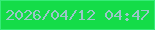 文字の大きさ：3、枠の色：36eb78、背景の色：14dc48、文字の色：9ac6c8 無料ブログパーツのブログ時計