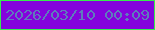 文字の大きさ：4、枠の色：36ec4e、背景の色：8403dd、文字の色：5e7cbc 無料ブログパーツのブログ時計