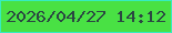 文字の大きさ：1、枠の色：36ecbf、背景の色：49e144、文字の色：2b4742 無料ブログパーツのブログ時計