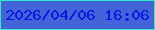 文字の大きさ：4、枠の色：36ecc7、背景の色：4363d8、文字の色：0b14e7 無料ブログパーツのブログ時計