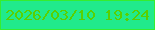 文字の大きさ：4、枠の色：36ed2f、背景の色：21ea8c、文字の色：59d001 無料ブログパーツのブログ時計