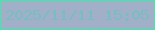 文字の大きさ：5、枠の色：36efa7、背景の色：a1afc9、文字の色：76bebf 無料ブログパーツのブログ時計