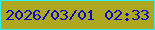 文字の大きさ：2、枠の色：36eff0、背景の色：aea720、文字の色：0509cc 無料ブログパーツのブログ時計