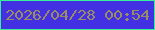 文字の大きさ：2、枠の色：36f095、背景の色：4330e3、文字の色：988e61 無料ブログパーツのブログ時計