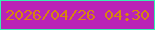 文字の大きさ：5、枠の色：36f0b1、背景の色：b924b6、文字の色：d7840f 無料ブログパーツのブログ時計