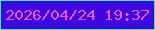文字の大きさ：1、枠の色：36f2c5、背景の色：3d07e3、文字の色：f057c2 無料ブログパーツのブログ時計