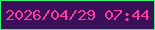 文字の大きさ：2、枠の色：36f379、背景の色：3a1158、文字の色：fd39a3 無料ブログパーツのブログ時計