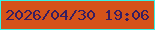文字の大きさ：1、枠の色：36f4e7、背景の色：d5531a、文字の色：381d60 無料ブログパーツのブログ時計
