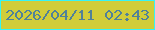 文字の大きさ：3、枠の色：36f4f6、背景の色：d1cd39、文字の色：508199 無料ブログパーツのブログ時計