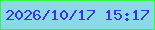 文字の大きさ：1、枠の色：36f53f、背景の色：8bd8e9、文字の色：3f2df0 無料ブログパーツのブログ時計