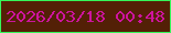 文字の大きさ：2、枠の色：36f659、背景の色：532006、文字の色：ce149e 無料ブログパーツのブログ時計