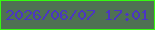 文字の大きさ：4、枠の色：36f812、背景の色：4f7153、文字の色：4b35c3 無料ブログパーツのブログ時計