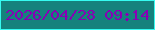 文字の大きさ：5、枠の色：36fbf1、背景の色：15827d、文字の色：8800b5 無料ブログパーツのブログ時計